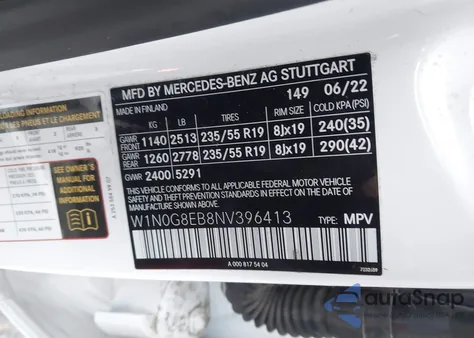 2022 Mercedes-Benz Glc 300 4Matic Suv из США, поврежденный, VIN W1N0G8EB8NV396413